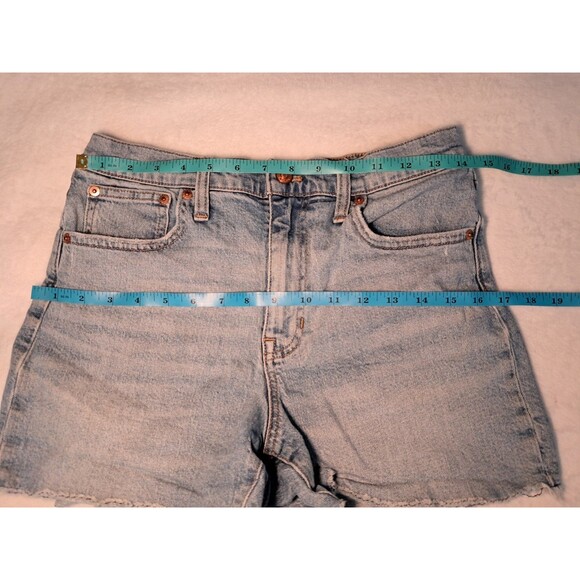 J. Crew High-Rise Denim Shorts Tea Time Wash Raw Hem Cutoffs AV425 Size 27 - Picture 7 of 9